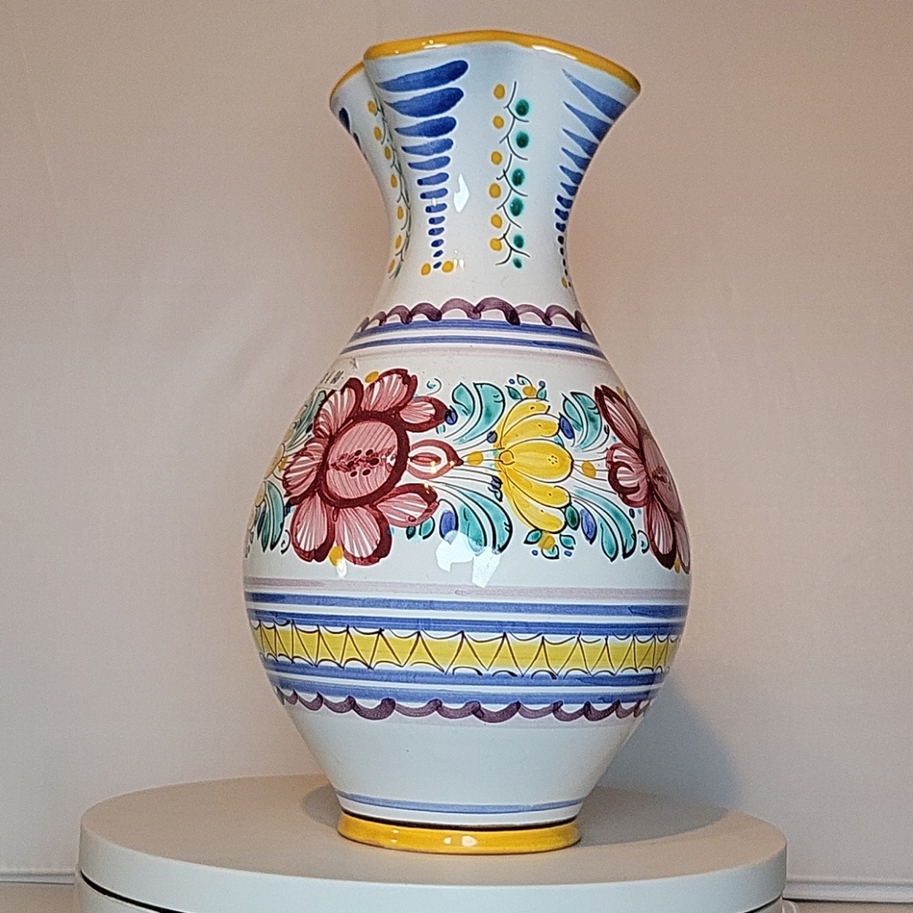 Modra Rare Mojolika Handcrafted Pottery Vase